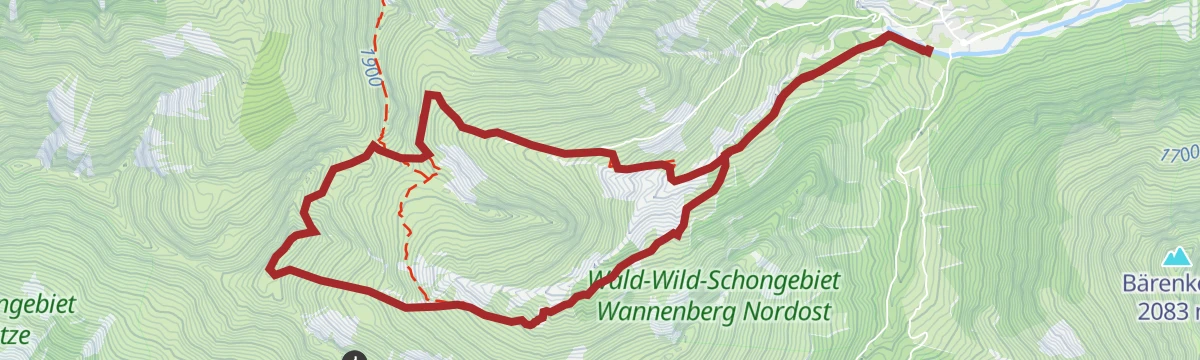 Route map: Skitour von Baad auf die Güntlespitze